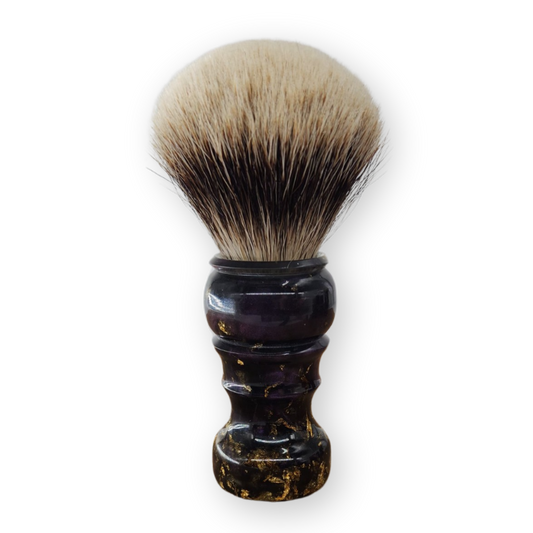 Imperial Amethyst Shaving Brush – Handcrafted with Two-Band Badger Knot